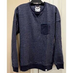 OurCaste DWR.C Crew Neck Fleece Sweatshirt Mens Size M Medium Pocket Blue Navy